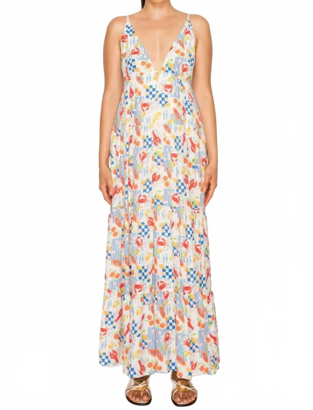 NEW MEET ME IN SANTORINI women's mykonos market maxi dress in white